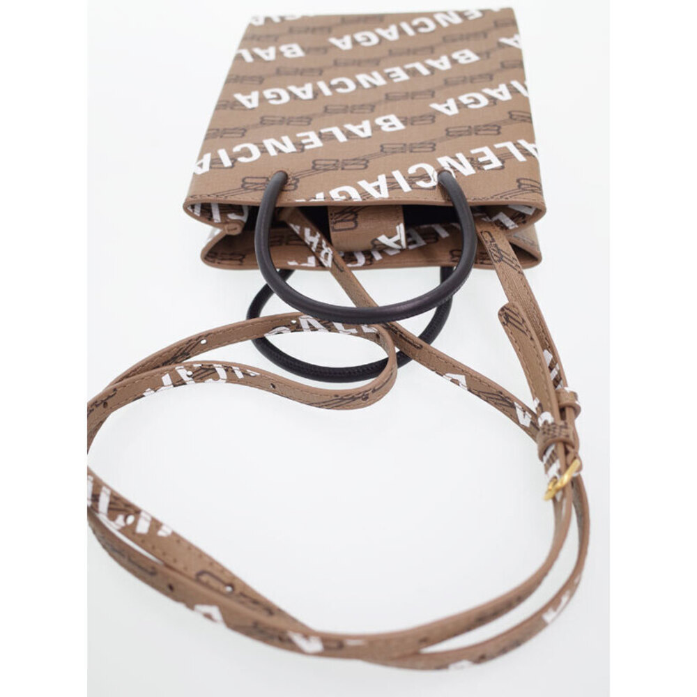 Balenciaga Shopping bag leather all over monogram Brown - Picture 6 of 9